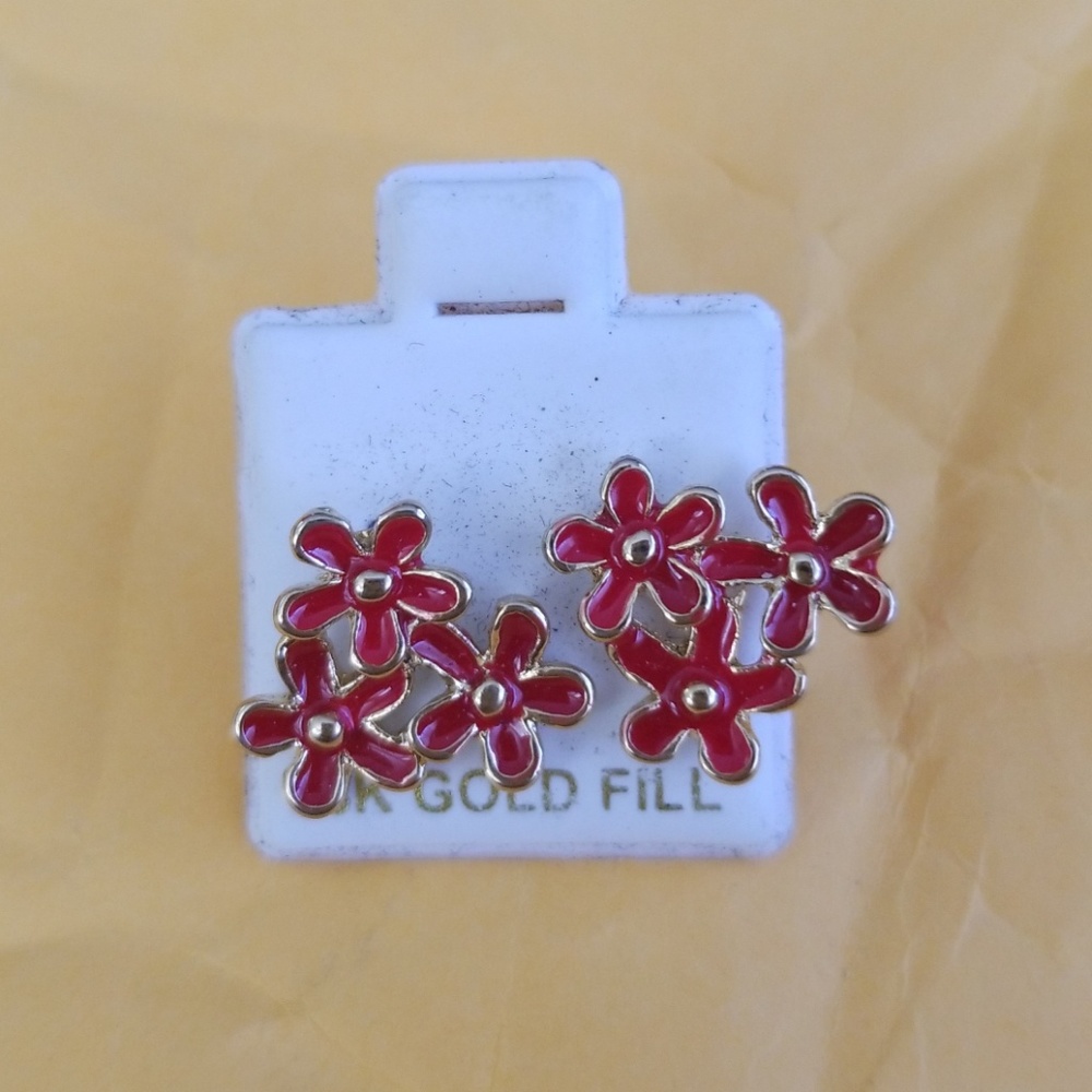 New Enamel 18k gold earrings